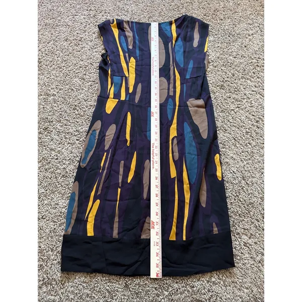 DVF Diane von Furstenberg Samuella Traveler prune silk shift purple yellow Sz 6 - Image 5