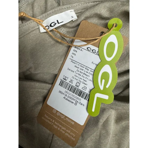 NWT OGL Round Neck Relaxed Summer Top Tencel Linen Dark Alabaster Size Small - Image 4