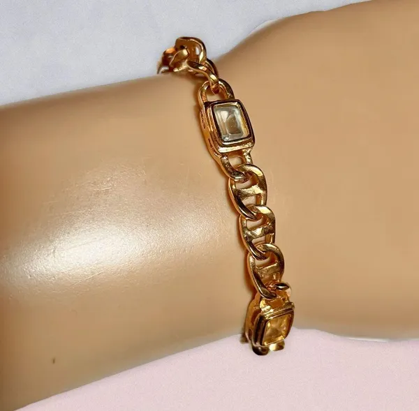 Vintage Gemstone Gold Bracelet - Image 2