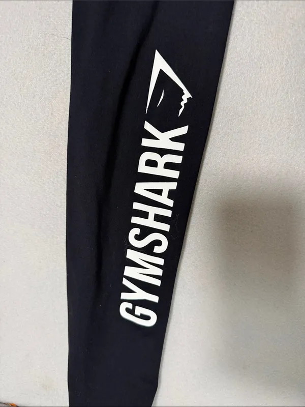 Gymshark Black Joggers with White Vertical Logo - Image 2