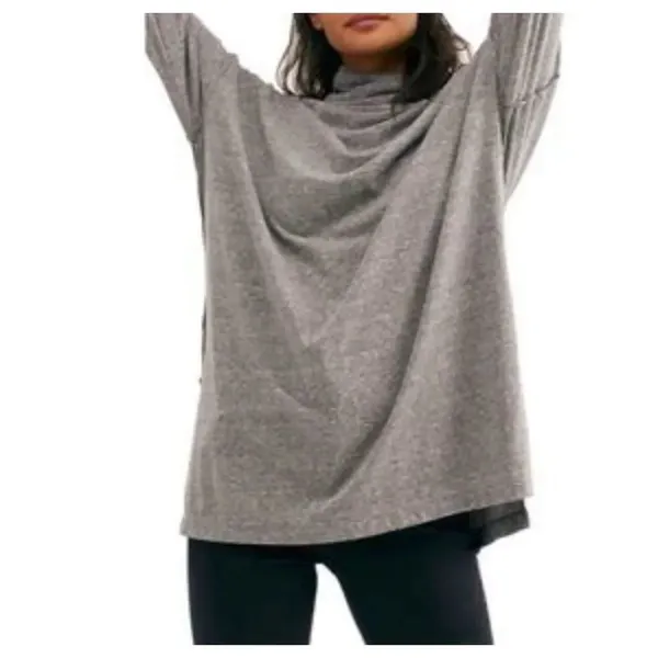 ✨Free People Bella Vista Oversized Sz Medium Tunic Top in Charcoal✨ - Image 6
