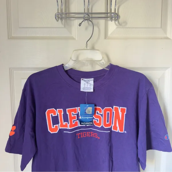 Champion Authentic Medium Purple‎ Clemson Tiger Tee Shirt NWT - Image 3