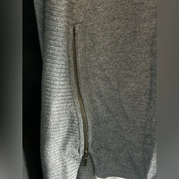 Worthington Gray Women's Open Front Cardigan Sweater with Zipper Detail SZ SM - Image 6