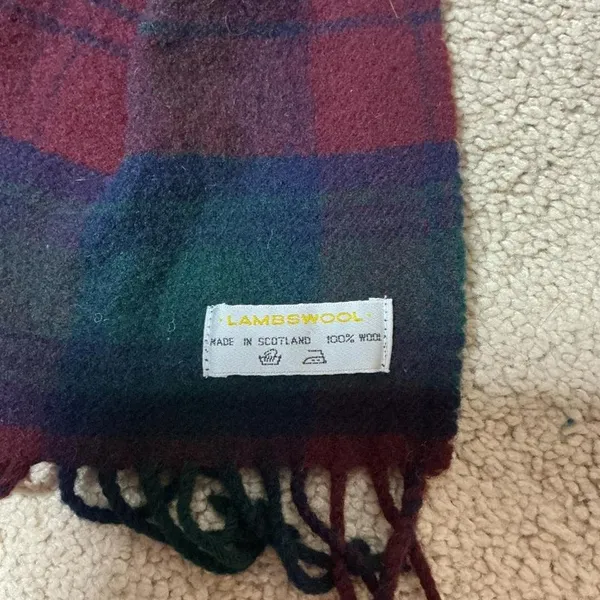 Harvard Tartan Plaid‎ Lambswool Scarf Embroidered Initials Made in Scotland - Image 8