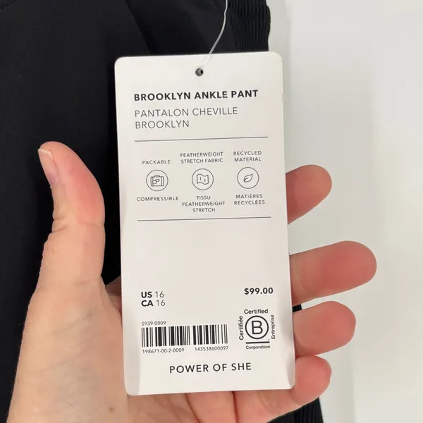 Athleta Brooklyn ankle pants 16 black new - Image 2