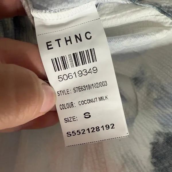 Ethnc Eastern Pakistani Blue Embroidered Dress, S - Image 5