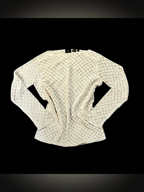 MAG Gold Knit Oversized Boatneck Sweater Sz XS - Image 6
