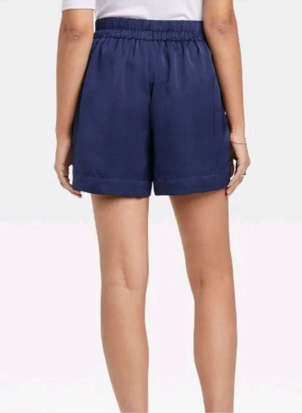 A New Day Pull-On Satin Shorts in Navy - Image 2