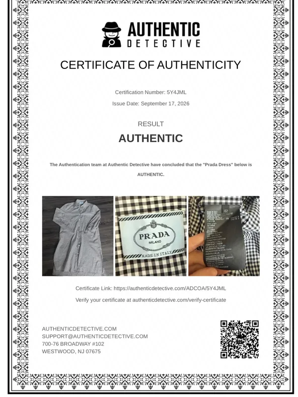 Prada Fall 2013 Gingham Black & White Shirt Dress - Image 10