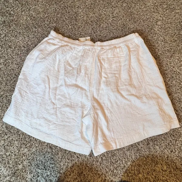 Aerie White Gauze High Waisted Shorts‎ XL New 0706-8342 Elastic Waist Summer - Image 7
