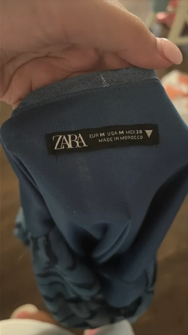 Zara Blue Tiger Print Dress - Image 4