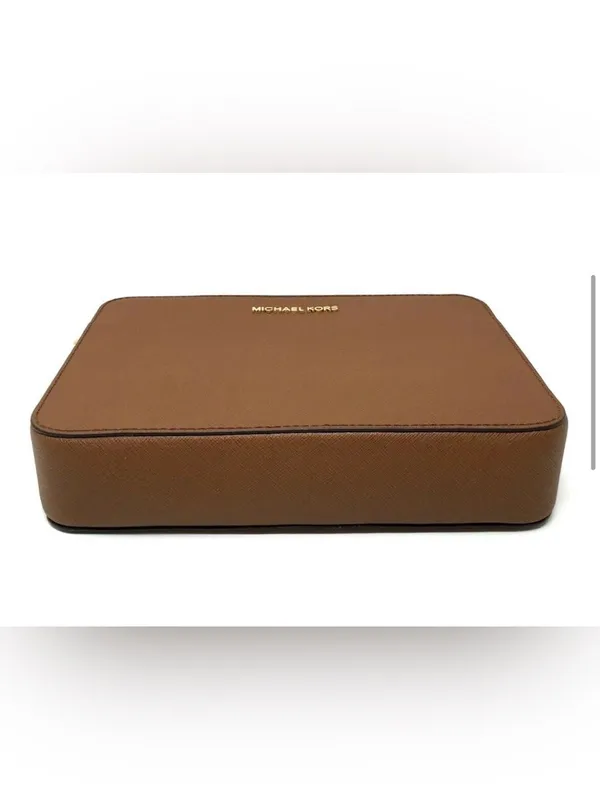 Michael Kors Tan Saffiano Leather Crossbody with Gold Logo - Image 2
