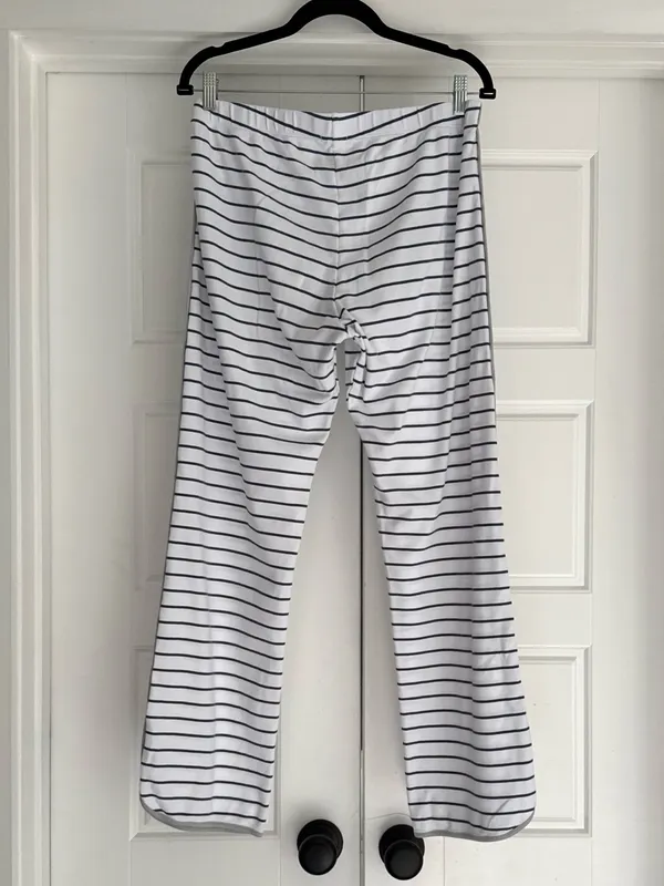 Lake Pima Cotton Stripe Pajama Pants, Medium White - Image 2