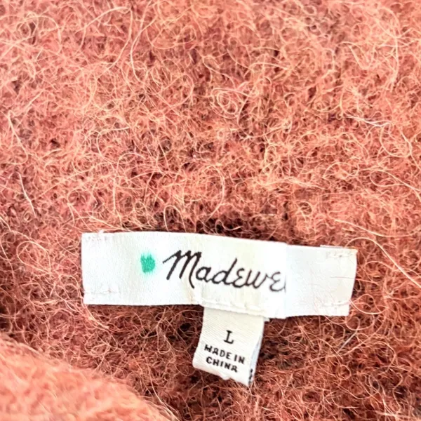 Madewell Alpaca Merino Wool Blend Cardigan Sweater Rust Brown NB396 Large - Image 6
