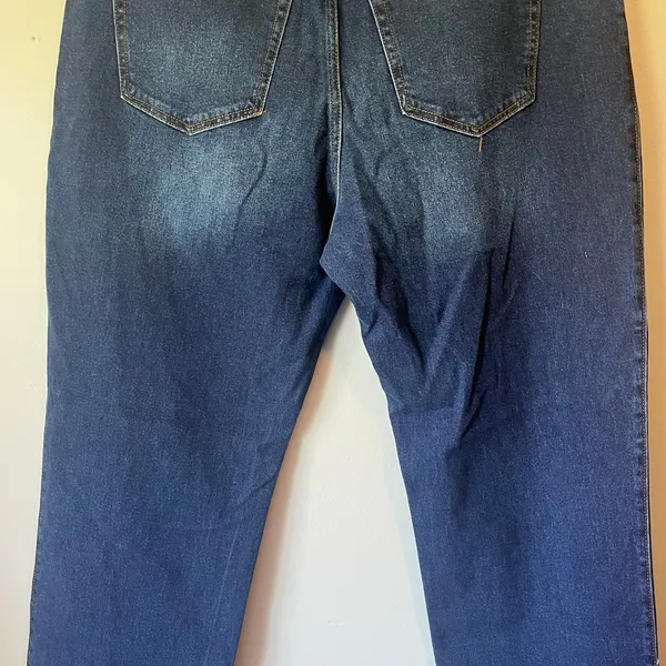NWT! Hollister Dark Wash Low-Rise Dad Jean Outer Ankle Slit Size 19R W34 L31 - Image 10