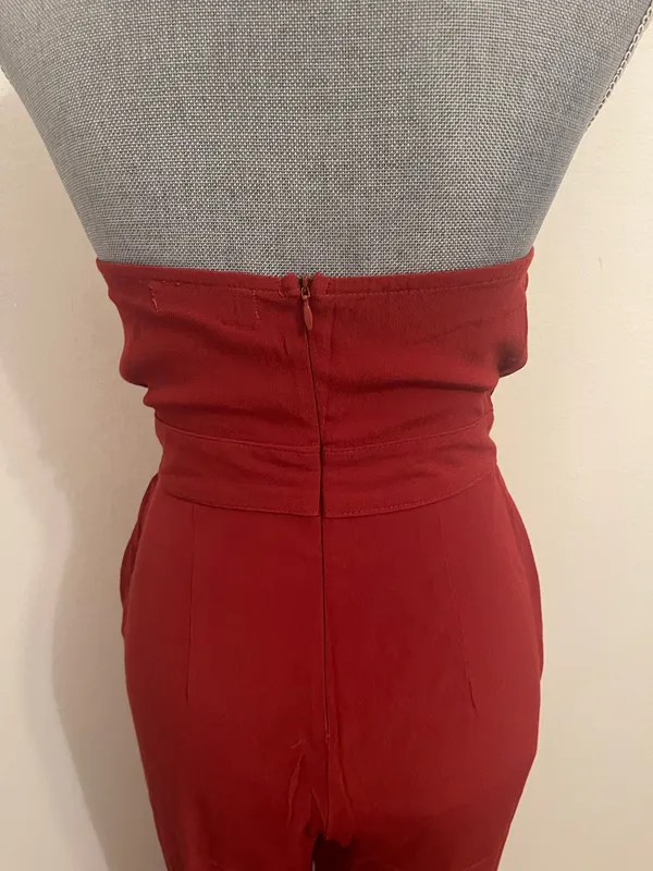Flynn Skye Brick Red High Neck Halter Jumpsuit. Size Small - Image 10