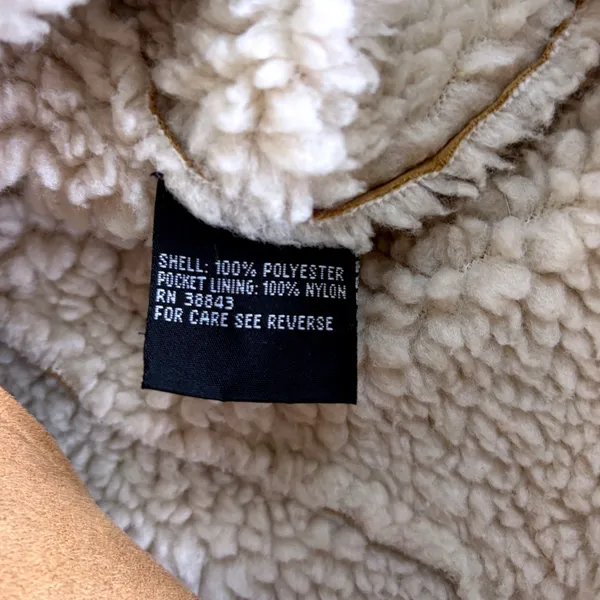 lei Vintage Y2K Faux Suede‎ Sherpa Lined Patchwork Jacket Tan Brown Small - Image 8