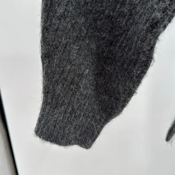 Sundance Charcoal Gray Cowl Neck Sweater wool blend oversized M fuzzy winter - Image 9