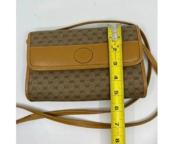 GUCCI Vintage Flap Coated Canvas Crossbody Bag - Image 5