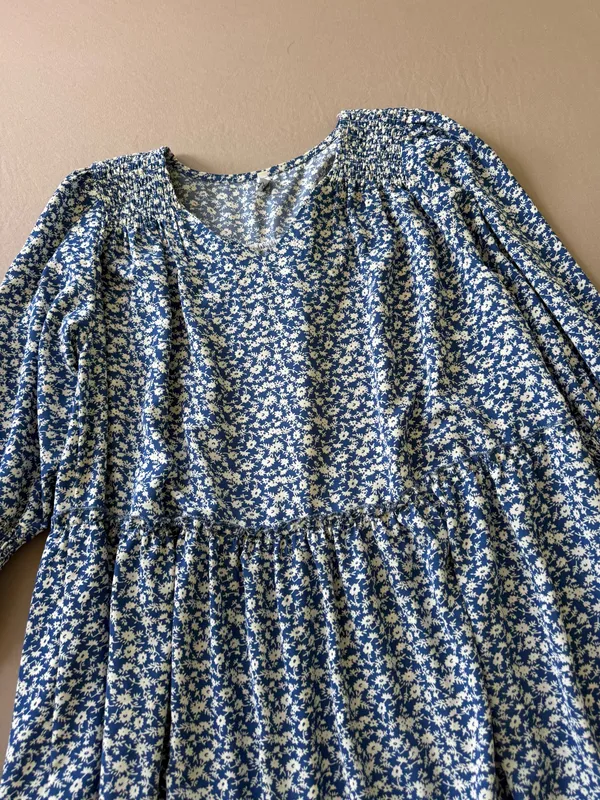 Prato Ditsy Floral Tiered Midi Peasant Dress - Image 3