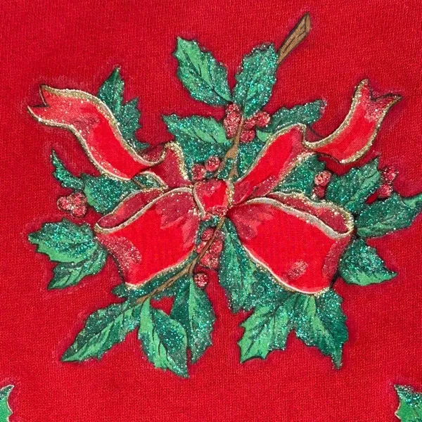 VTG 90s Hand Painted Puffy paint Christmas Sweatshirt USA crewneck Cottagecore L - Image 4