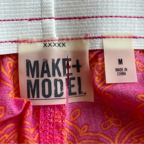 Make + Model Pink and Orange Patterned Sleep Shorts - S - Image 3
