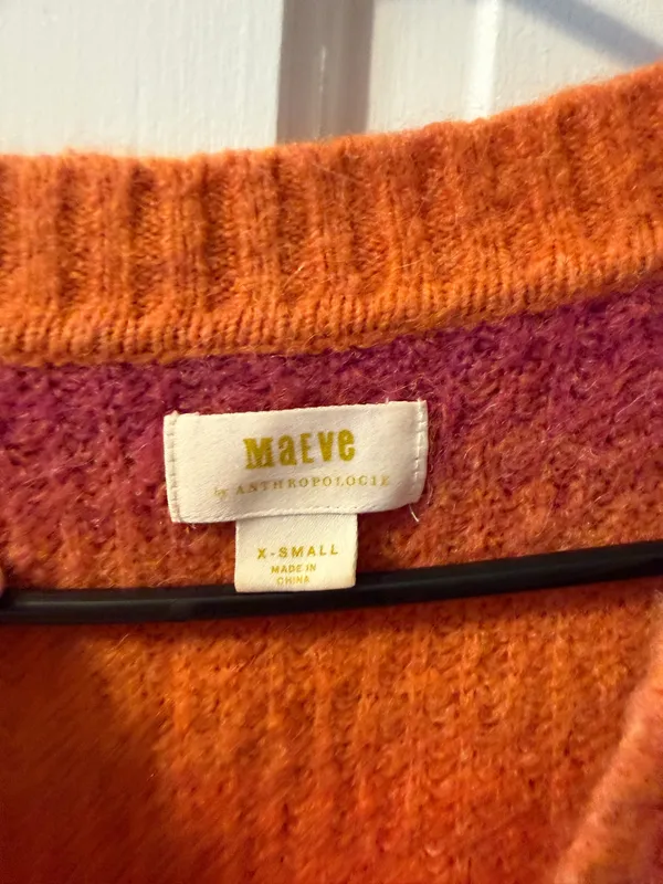 Maeve by Anthropologie Ombre Knit Cardigan | Pink & Orange | XS - Image 2