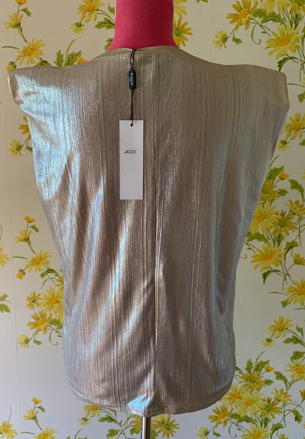 Runway Paris Shoulder pads metallic top size M/L - Image 2