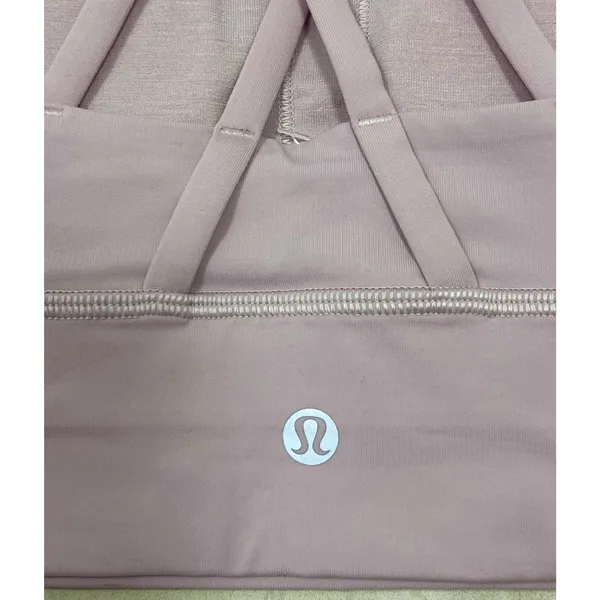Lululemon Energy Bra Long Line Smoky Blush Pink Luxtreme Sport Bra Size 4 - Image 6