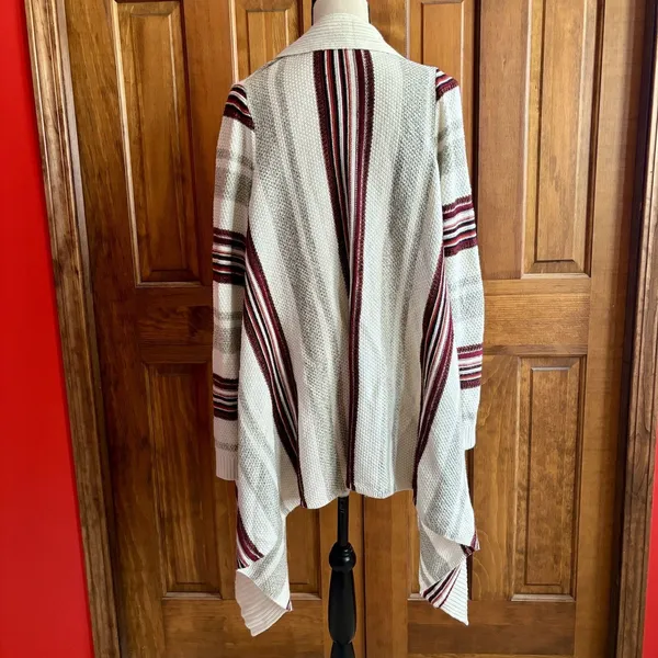 Torrid Cardigan Sweater Duster Women's size 2 2X Striped Open Draped Waterfall - Image 6