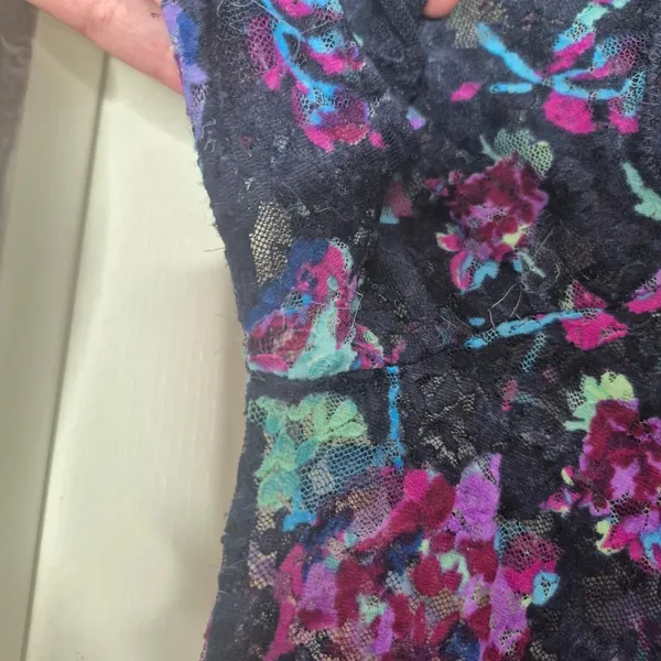 Free People Y2K 90s Vintage Sheer Floral Lace Scoopneck Top Size Small Grunge - Image 6