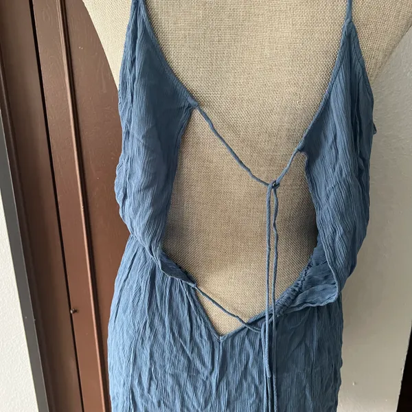 Free People (intimately) Liaisons Tie-Front Blue Romper - Image 8