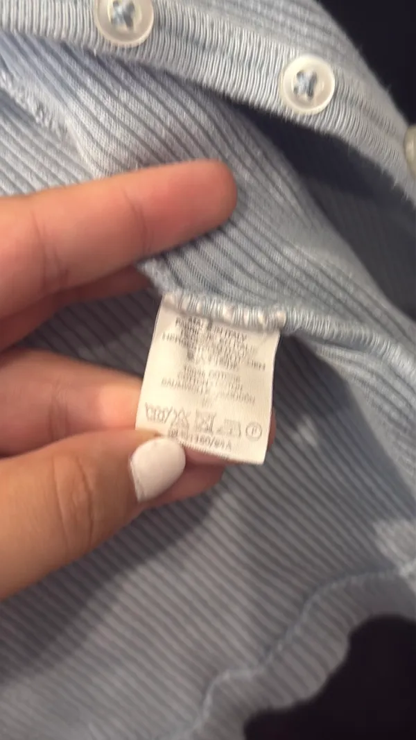 Brandy Melville long sleeve button up shirt light blue - Image 4