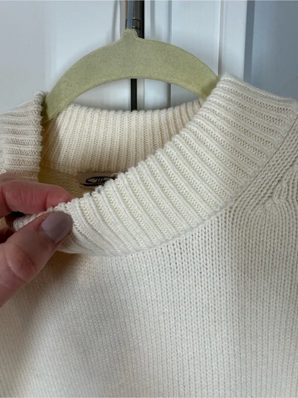 Madewell SoftWool Boxy Crewneck Sweater Heather cloud size small winter fall - Image 3