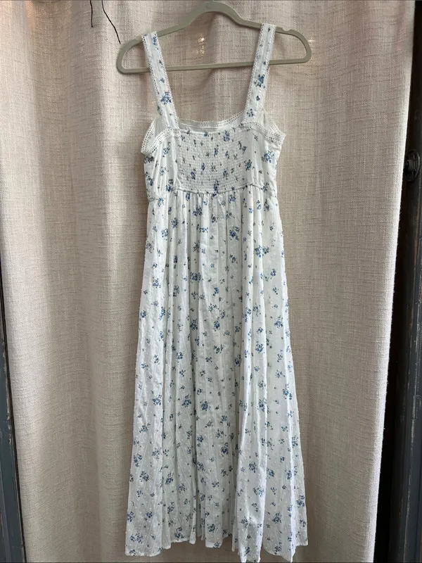 Last One!! Floral Stripe Clip Dot Sleeveless Maxi Dress. Size Small - Image 14