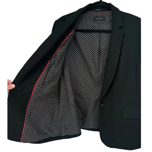 Talbots Women's Aberdeen Waffle Knit One Button Blazer Jacket Black Sz 14 Career - Image 7
