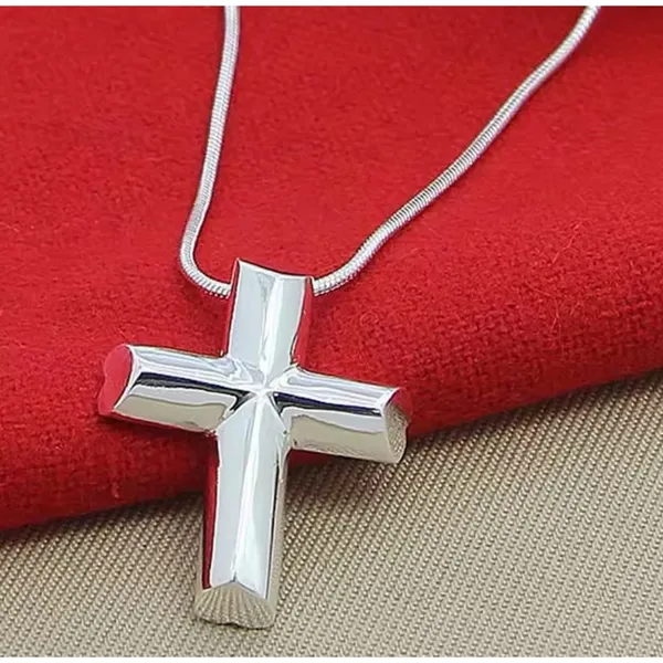 925 Sterling Silver Cross‎ Pendant Necklace, 16-18” - Image 10