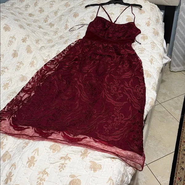 MSSP garnet velvet dress Red Size 6 - Image 4