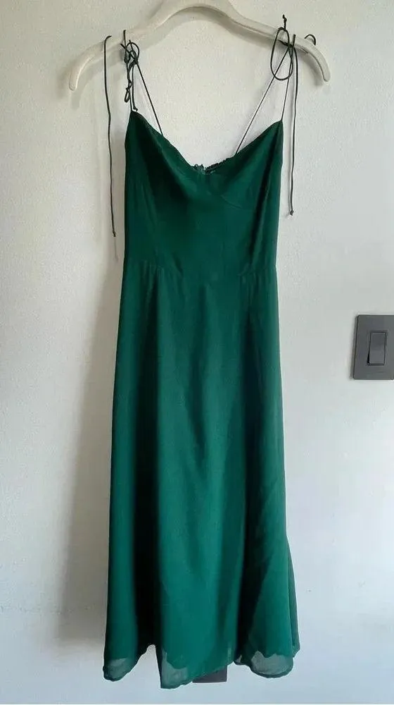 Reformation Juliette Dress Green 4 - Image 6