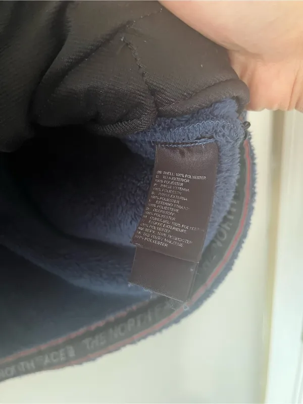 The North Face Blue Hooded Fleece Jacket Womens Large Fuzzy Plush Full Zip - Image 5