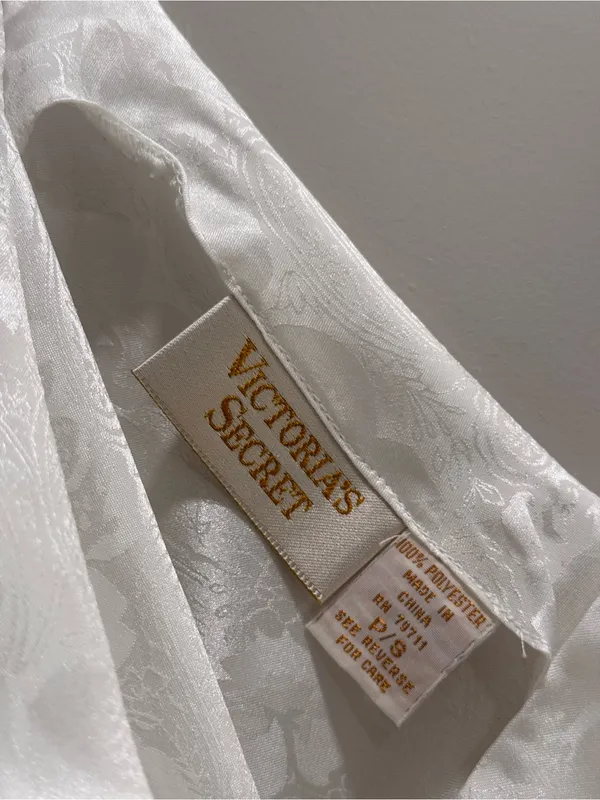 Victoria’s Secret Vintage Gold Label Floral Satin Teddy with Pearl Accents - Image 2