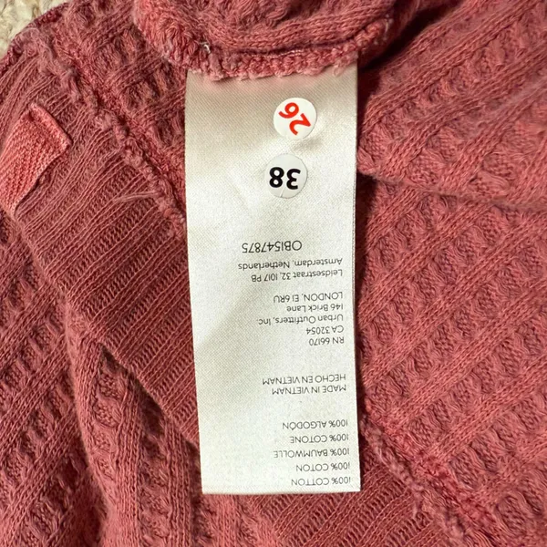 Free People We The Free New Magic Waffle Knit Thermal Long Sleeve Top in Cowboy Size Large - Image 8