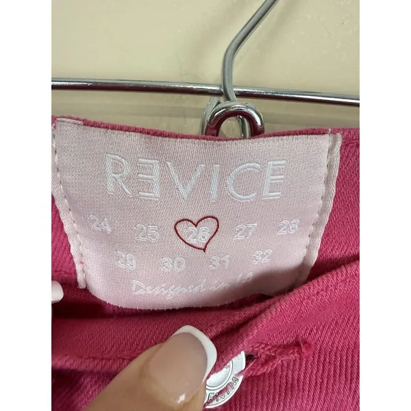 Revice Denim Venus Flares Star Butt High Rise Jeans Pink Fuchsia Size 26 Retro Y2K - Image 14