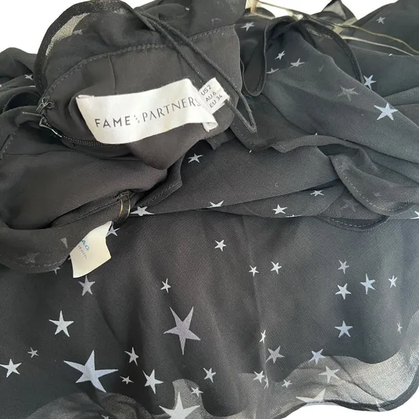 Fame & Partners Kye Star Print Ruffle Open Back Mini Dress Size 2 NWT - Image 10