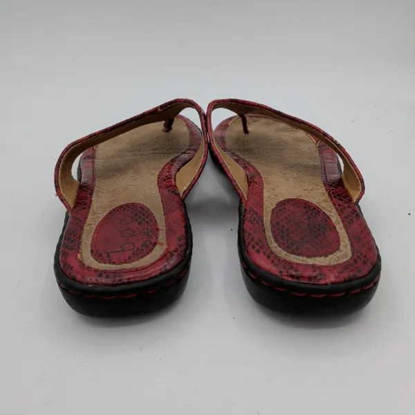 b.o.c. Born Concept Womens‎ Red Snakeskin Print Thong Flip Flop Sandals 8 Cat284 - Image 6