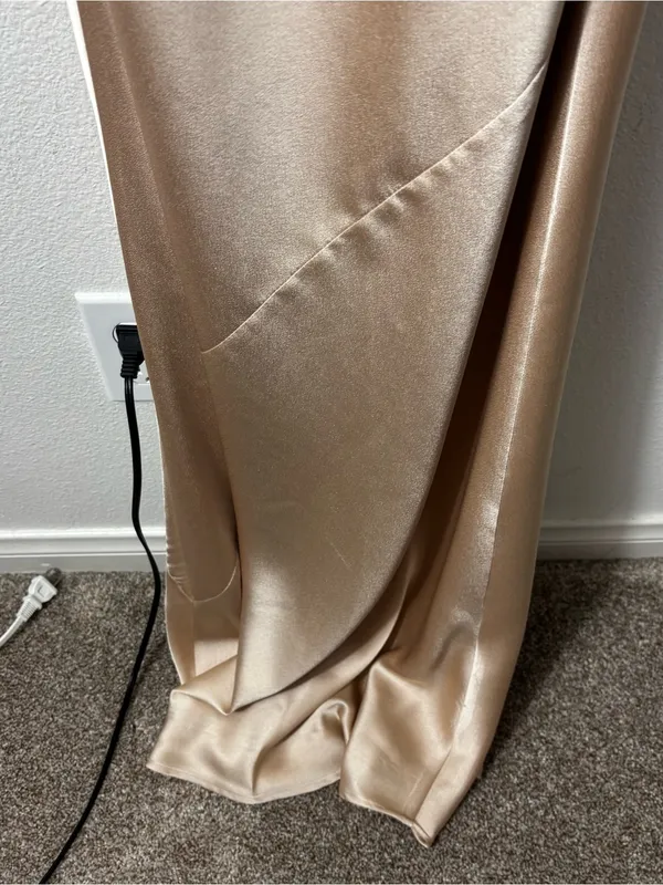 Show Me Your Mumu Lisa Maxi Dress Champagne Satin L - Image 7