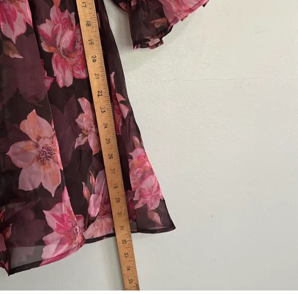 Thirty/Thirty LA Floral Organza Babydoll Dress Sz L - Image 7