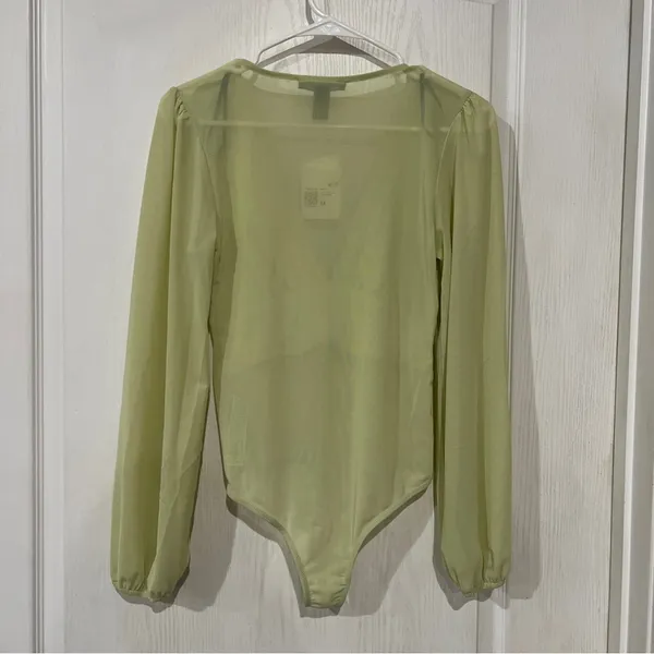 FINAL PRICE NWT Forever 21 Light Green Sheer Bodysuit - Image 7