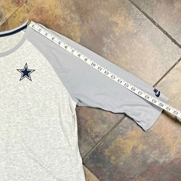 Dallas Cowboys NFL Team Apparel Nike Baseball 3/4 Sleeve Top XL - Image 4