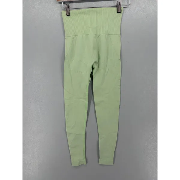 Kimberly C Womens Leggings‎ Sage Green High Waisted Seamless Ribbed Small - Image 3